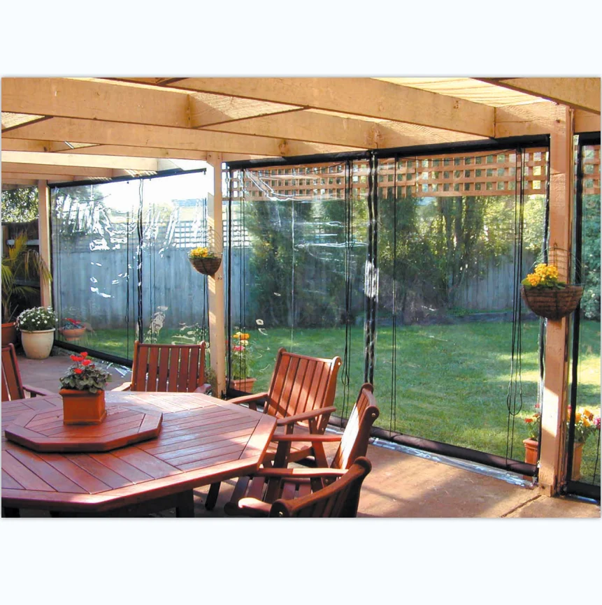 Наружные водонепроницаемые шторы из ПВХ для внутреннего дворика, прозрачные шторы из ПВХ