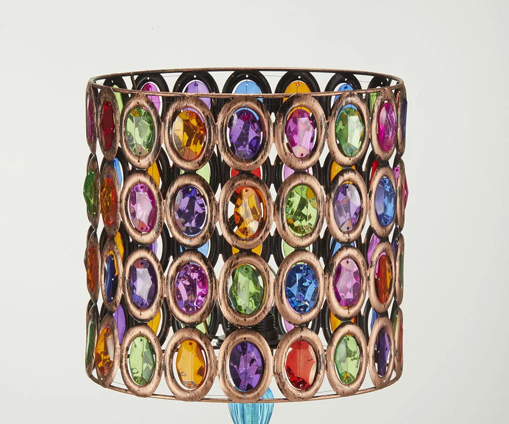 Handcrafted Moroccan Table Lantern Lamp Tiffany Style Table Light Vintage Retro Floral Bronze Electric Living Room Plastic Ce AC
