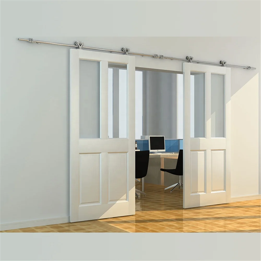Sliding Door System Twin-Wheel Sliding Barn Door Hardware Kits Stainless Steel accessories