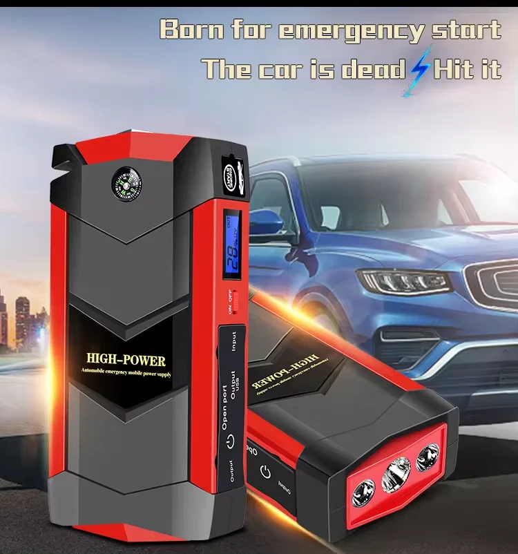 6.0L Gasolune 4.0L Diesel 12V Battery Powerful Compass Car Jump Starter Emergency Rescue Led Light Portable Booster Jump starter