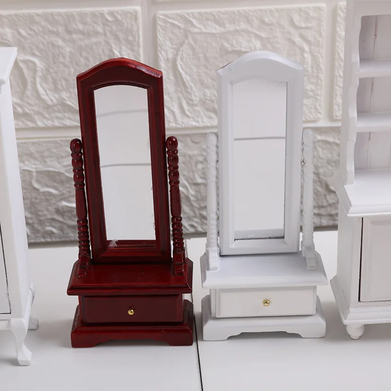 Handmade Decoration Miniature Full-length Dressing Mirror 1:12 Accessory Room Doll Miniature Dressing Mirror
