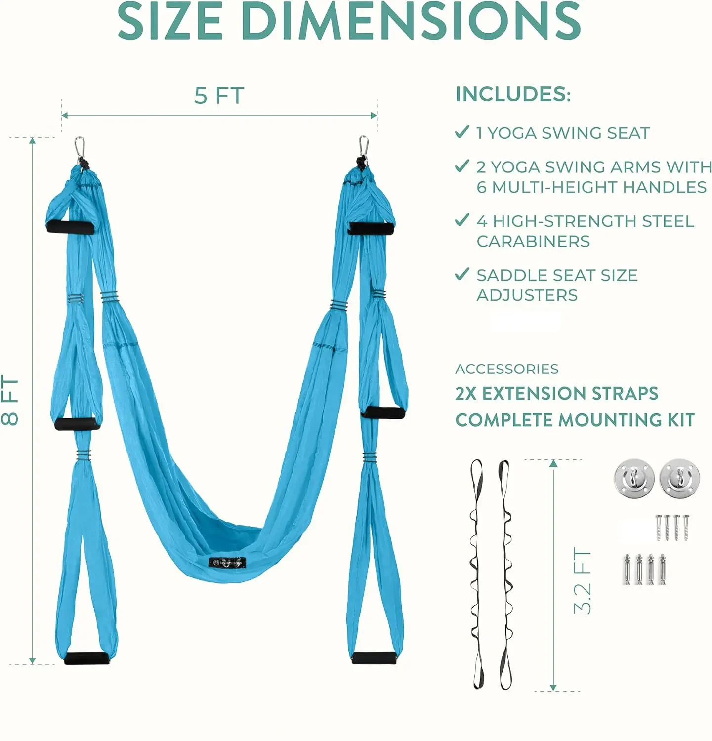 Mingchan Best Quality 2024 100% Nylon Aerial Health Yoga Hammock With Strap And Ceiling Mount  Yoga Set