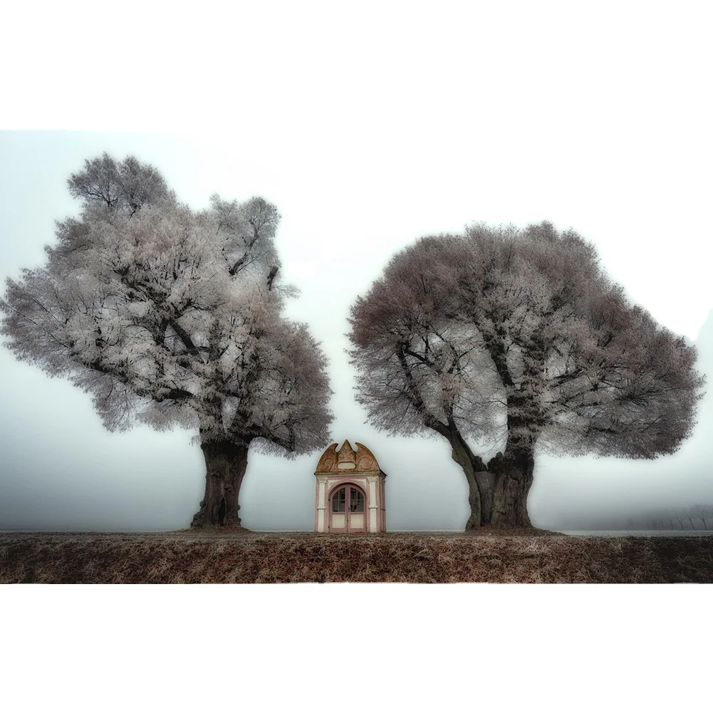 Популярные вишневые деревья и деревянные пейзажи, алмазная живопись