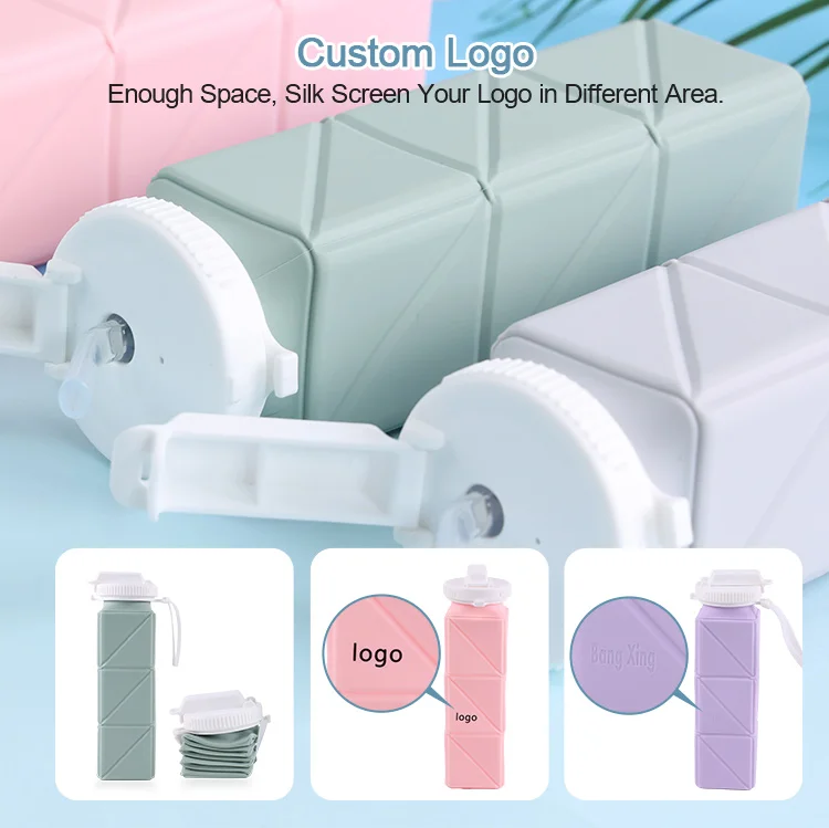 Running Custom Collapsible Bottle Water Drink Children 21oz School Leakproof Bpa Free Collapsible Silicone Bottle Water For Kids