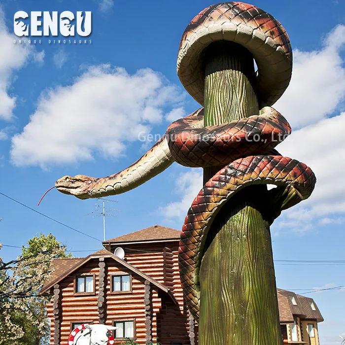 Theme Park Life Size Mechanical Snake Animatronic Animal Models