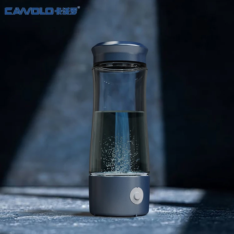 Portable 400ml spe pem tech glass hydrogen water bottle generator 5000 ppb