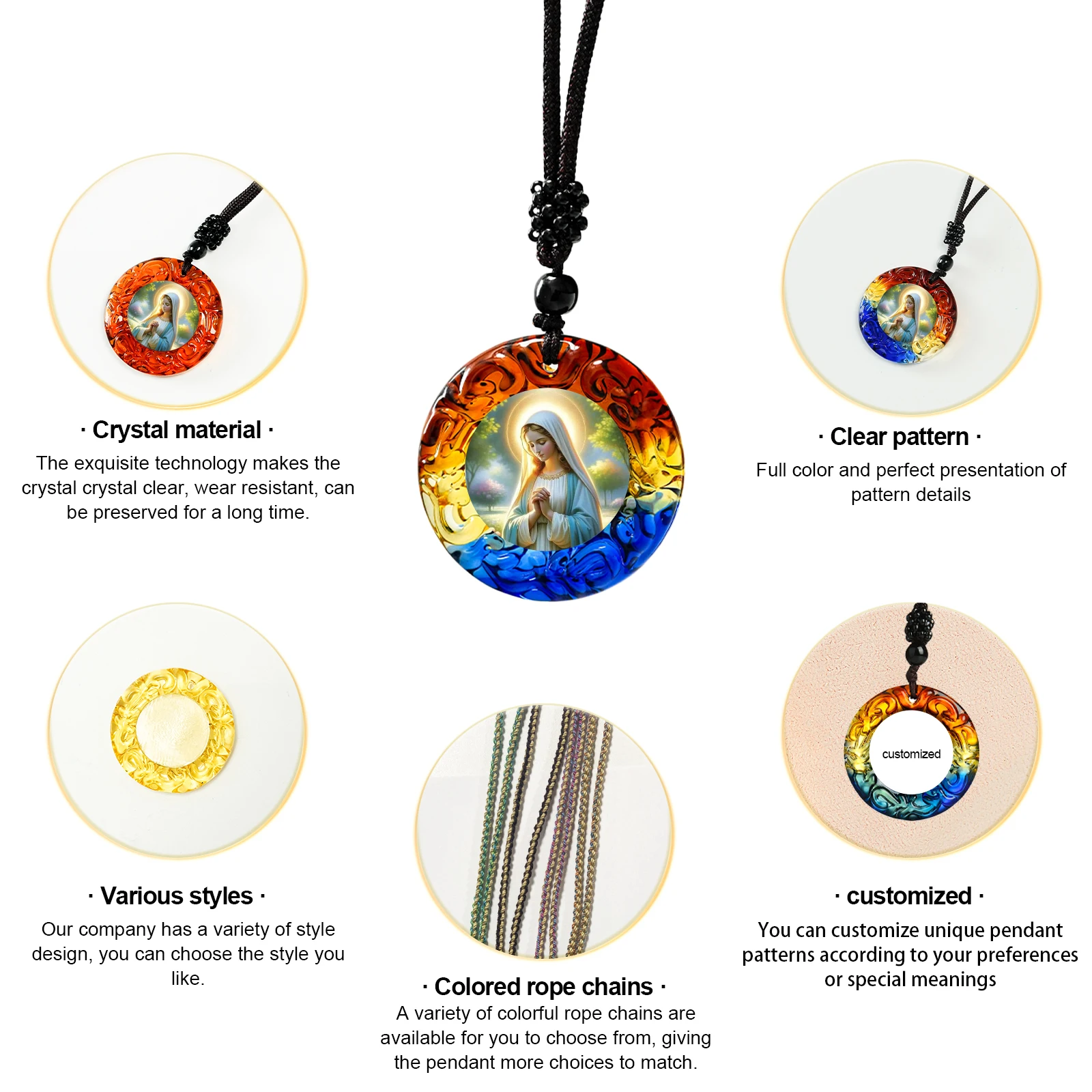 GIVELUCK Factory direct sales  K9 crystal Christian pendants birthday gifts on sale