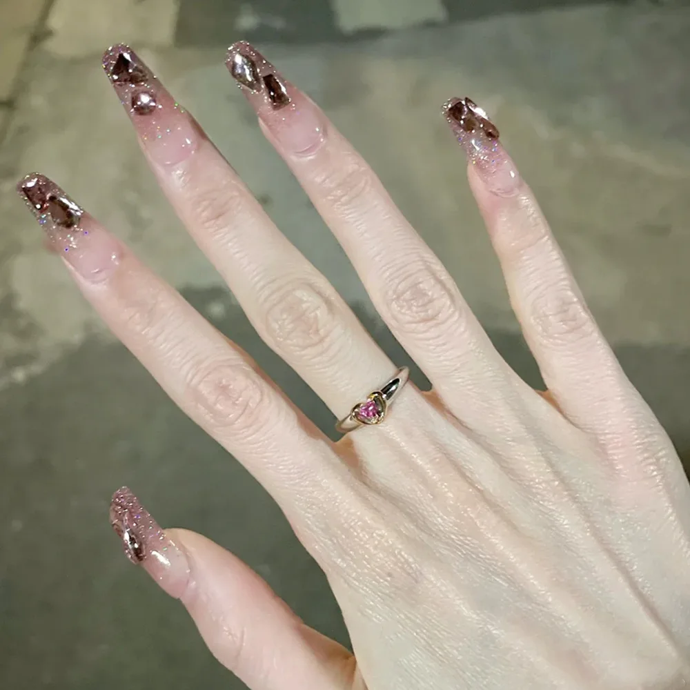 Factory direct white3D camellia fake nails packing long coffin manicure colorful wholesale DIY false nails press on nails