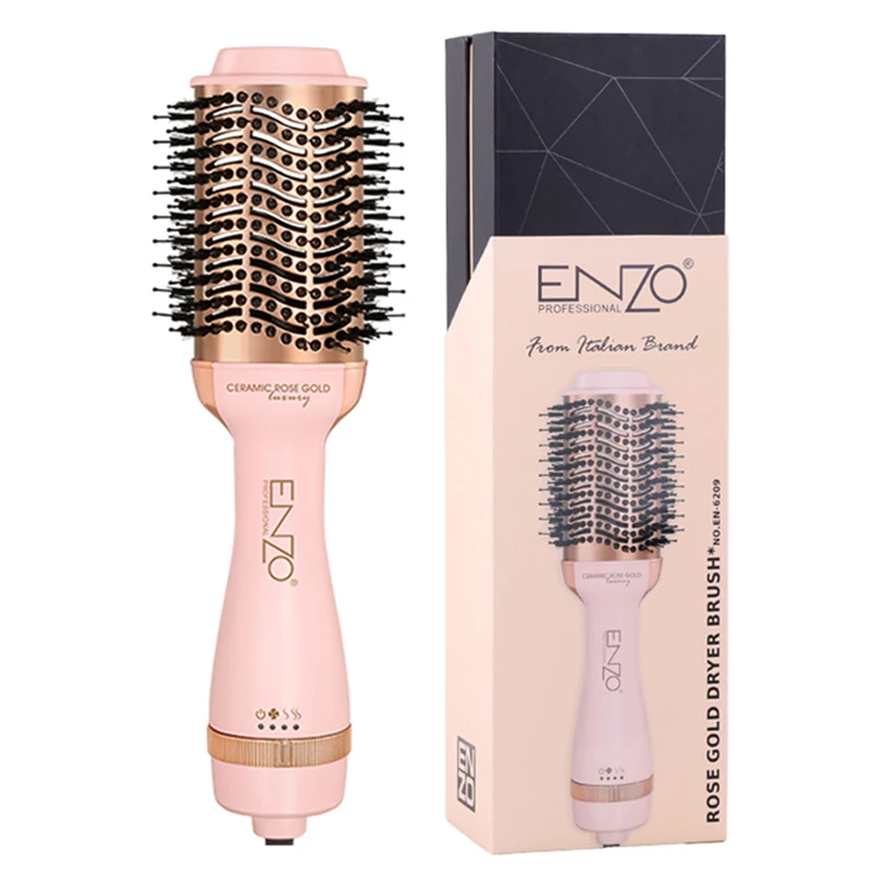 ENZO EN-6209 Hair Dryer Hot Air Brush Straightener Hot Comb Curler Blow Dryer Brush One Step Home Dryer Hot Air Styler