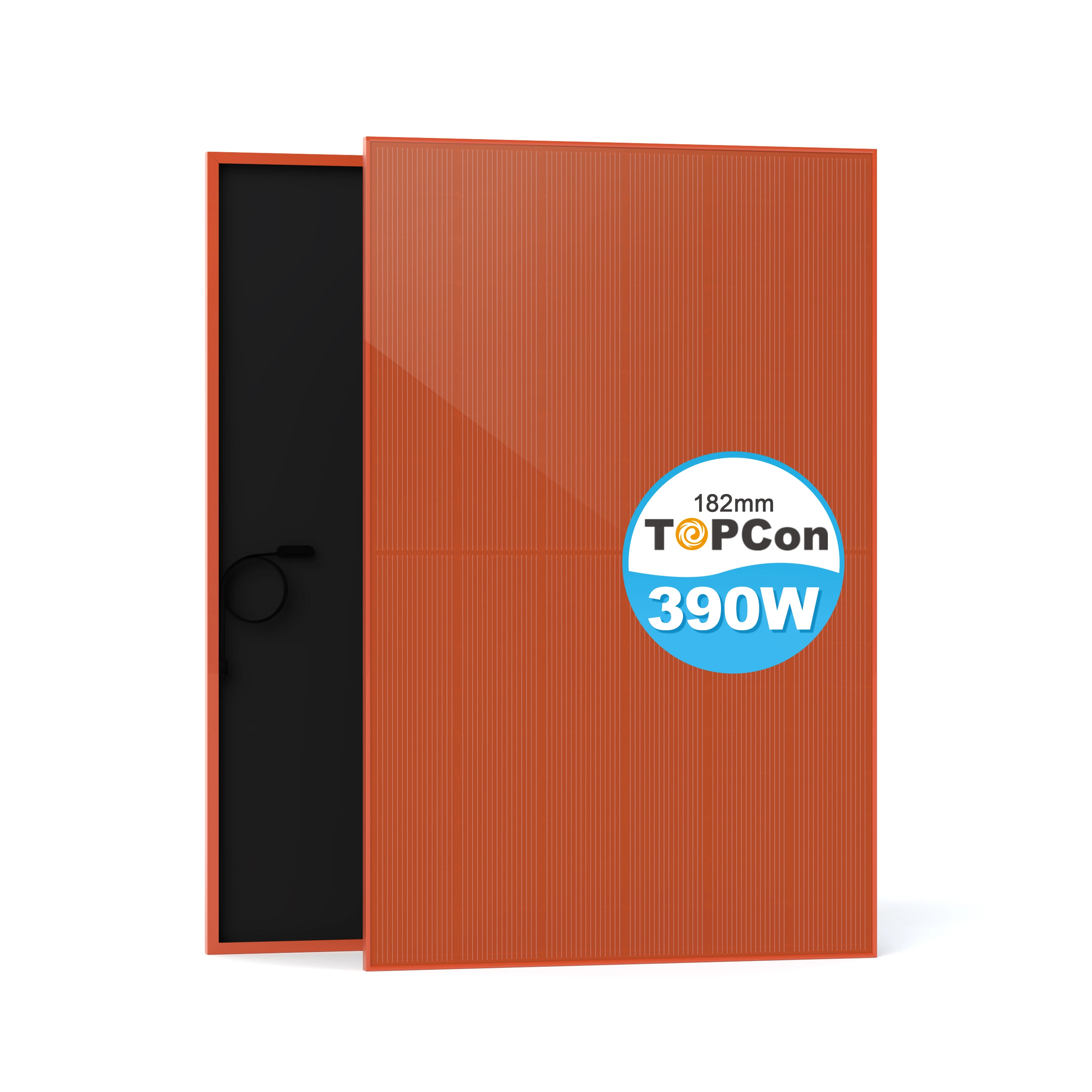 Sunket Orange BIPV Mono Solar Panel - 182mm 108-Cell High Efficiency 390W Single Glass Design USA Inventory for Fast Shipping