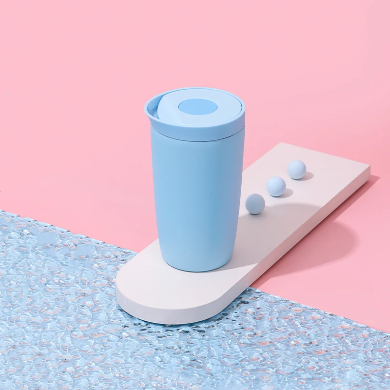 Custom logo 12oz portable cups tumblers business usage stainless steel coffee tumbler mug with press lid