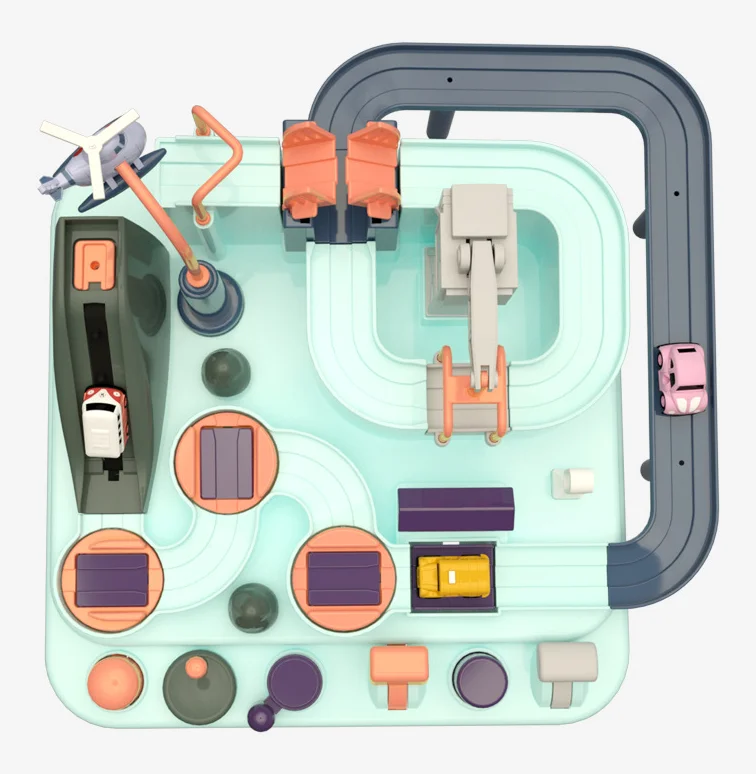 
XYB Funny Education Kids Toys Rail Cars Pass Adventure Track Level Game Toy 