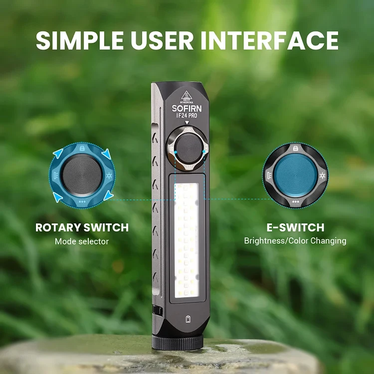 Sofirn IF24 Pro Super Bright LED Rechargeable Flashlight 1800lm RGB Light with SFT40 Buck Driver