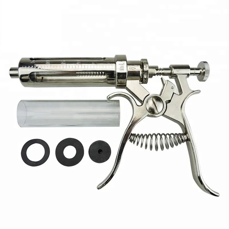 Leshy Automatic Pistol Syringe Stainless Steel 30ml Veterinary Vaccine Injection Syringe for Animal Healthcare Products