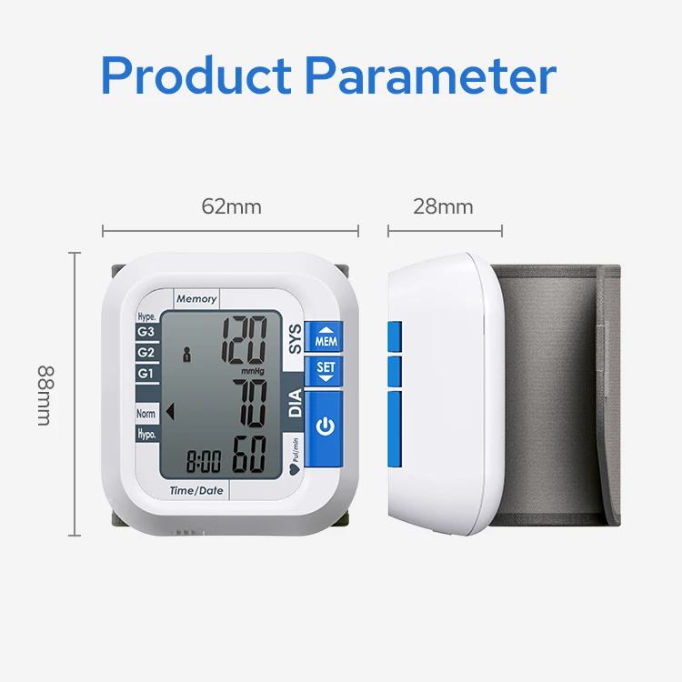 TRANSTEK Mini Compact Design Digital Wrist Sphygmomanometer Blood Pressure Meter Portable Wrist BP Monitor