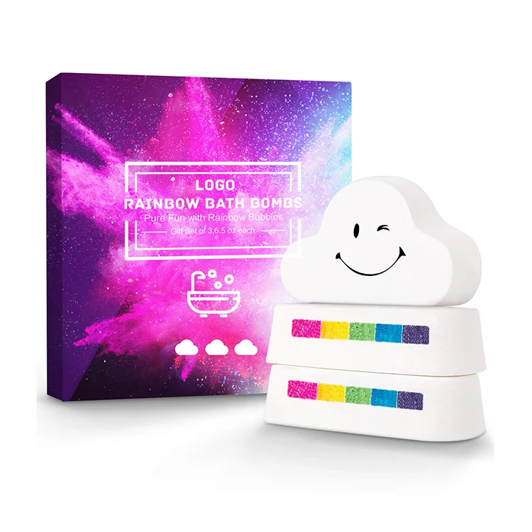 Индивидуальная фирменная торговая марка, натуральный органический БД, веганские богатые пузыри, волшебные радужные белые облака, красочные пузырьки для ванны, подарочный набор Fizzer
