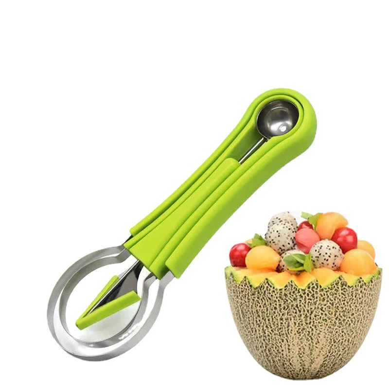 Professional 4 In 1 Fruit Carving Tools Fruit Scooper baller Seed Remover Watermelon Knife for Dig Pulp Separator Fruit Slicer