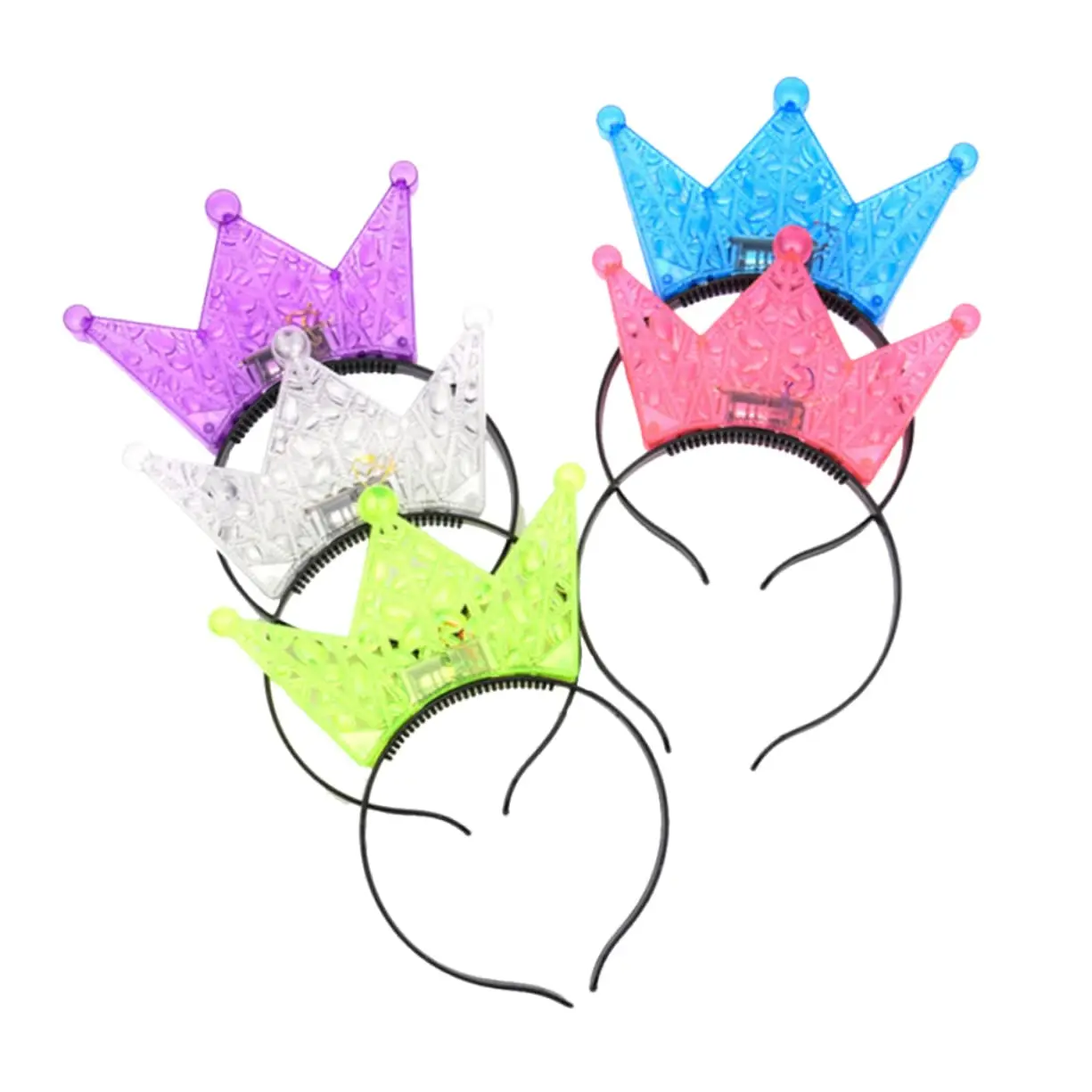 Halloween Decor LED Flashing Glow Headband Women Girls Crown Light Up Hairbands Hair Accessories Glow Party Supplies Led Party