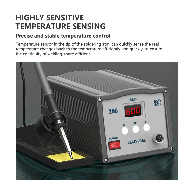 High Quality Digital Display 205 Lead-free High Frequency Rapid Heating Adjustable Constant Temperature Welding Table 150W Knife