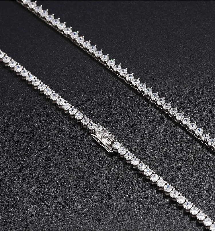 S925 Sterling Silver Moissanite Diamond Necklace Premium Silver Plated Jewelry for Wedding Party Engagement