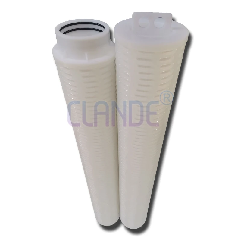 0.1 Micron 40 Inch Rate High Flow Pleated Filter Cartridge For Water Purification Equipment