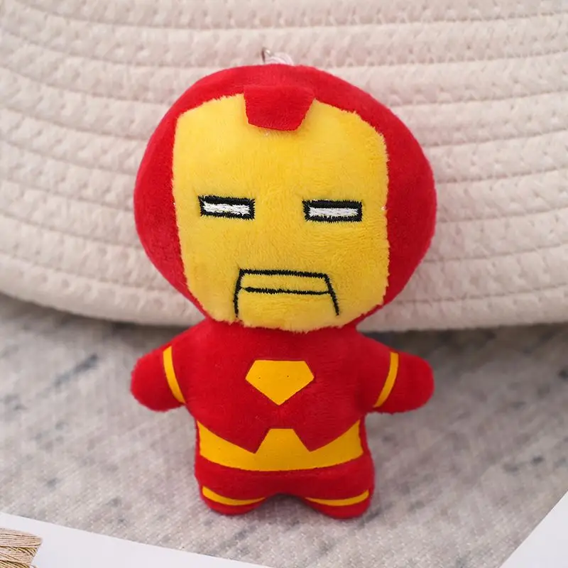 Wholesale Price Cartoon Super Hero Plush Toy KeyChains SpiderMan Captain Plush Claw Machine Toy for Kids Gift