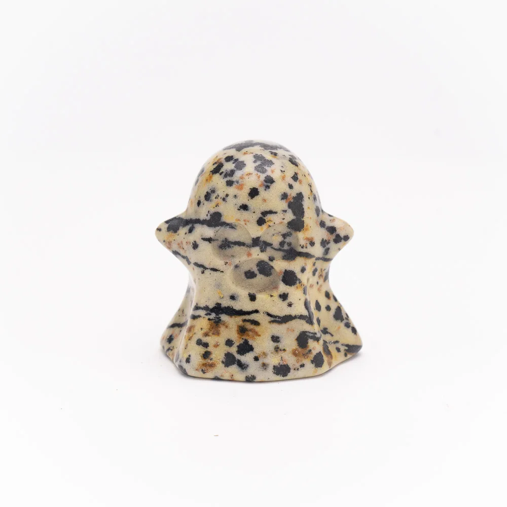 BZ JADE TIFA Wholesale gemstones halloween decorations Dalmatian Jasper Ghost Statue Jade Gemstones halloween Gift