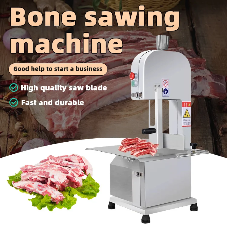 Commercial Automatic Kitchen Equipment Butcher Table Top Electric Cow Beef Frozen Meat And Bone Band Saw Cutter Machine