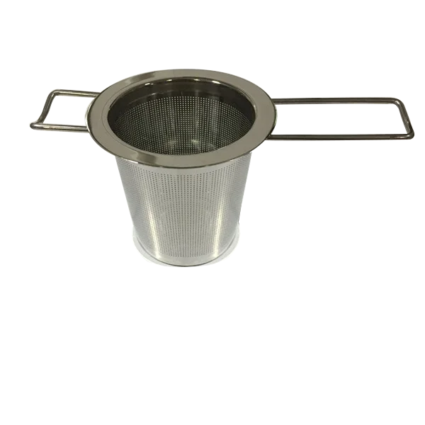 Double fine mesh stainless steel loose leaf tea infuser strainer with handle