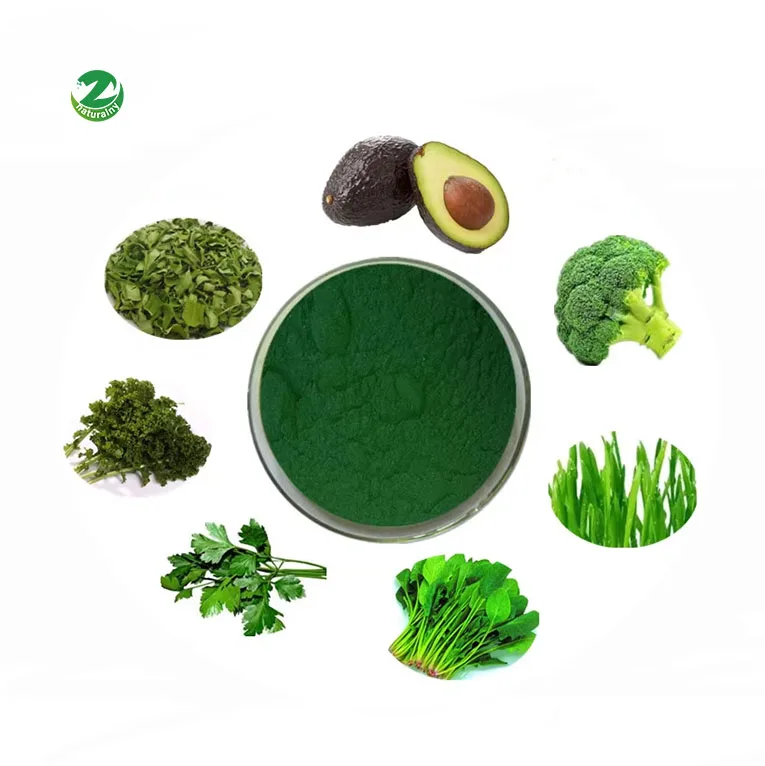 Factory Supply Mixed Supper Green Ingredient OEM Greens Blend Powder Green Powder Spirulina Moringa Leaf broccoli Barley Grass