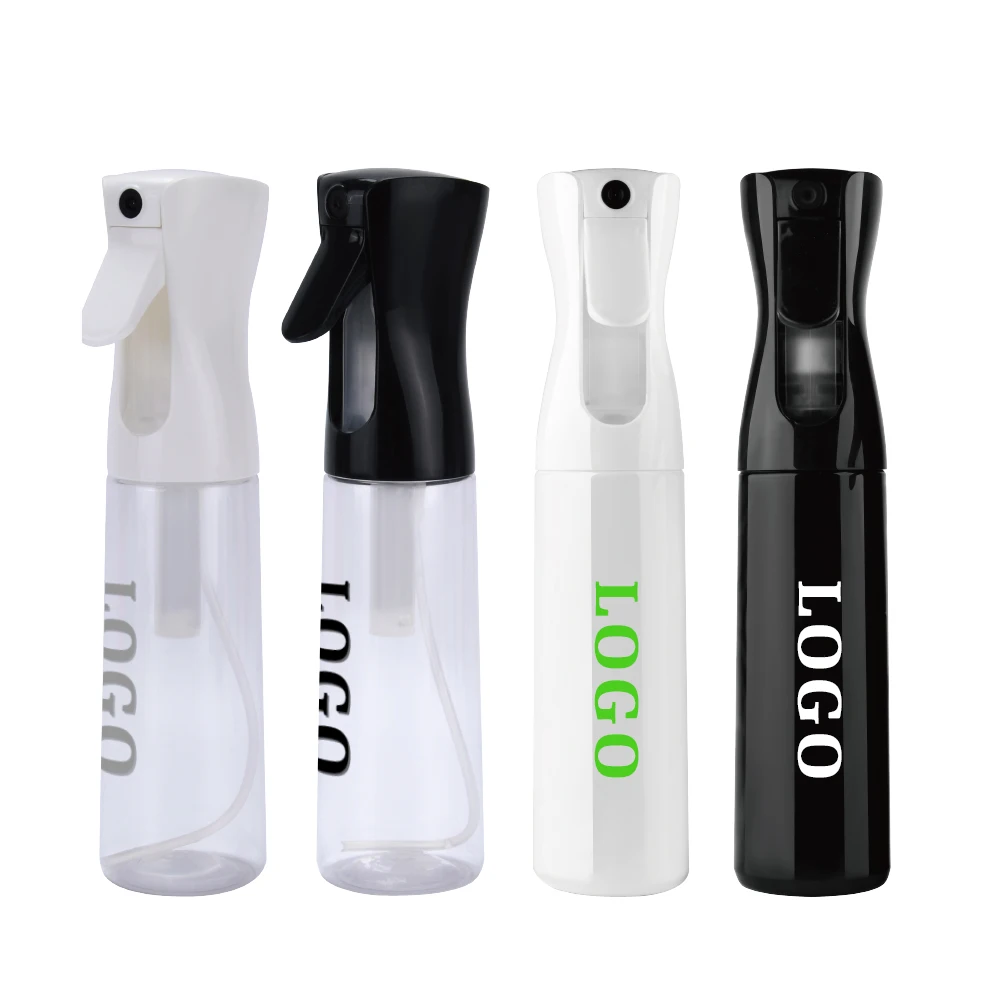 200ml 300ml 500ml White Black Water Continuous Mist Spray Bottle Plastic Bottle