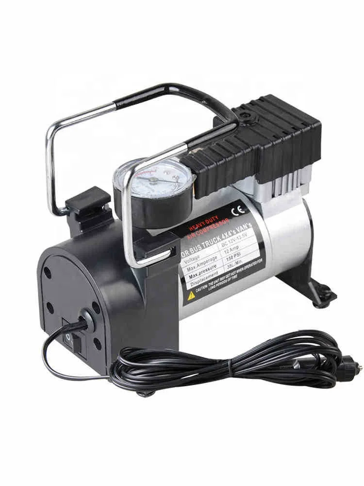 Car air pump Car horizontal pump metal single cylinder multi-function electric air pump 12V mini portable