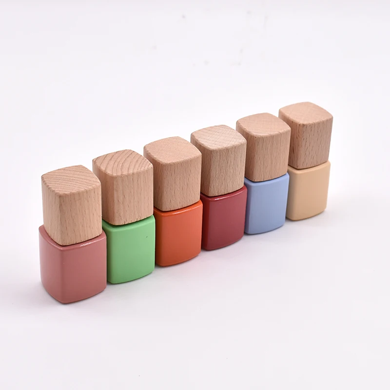 Custom High Quality Colorful Glass Empty Square Uv Gel Bottle Nail Polish