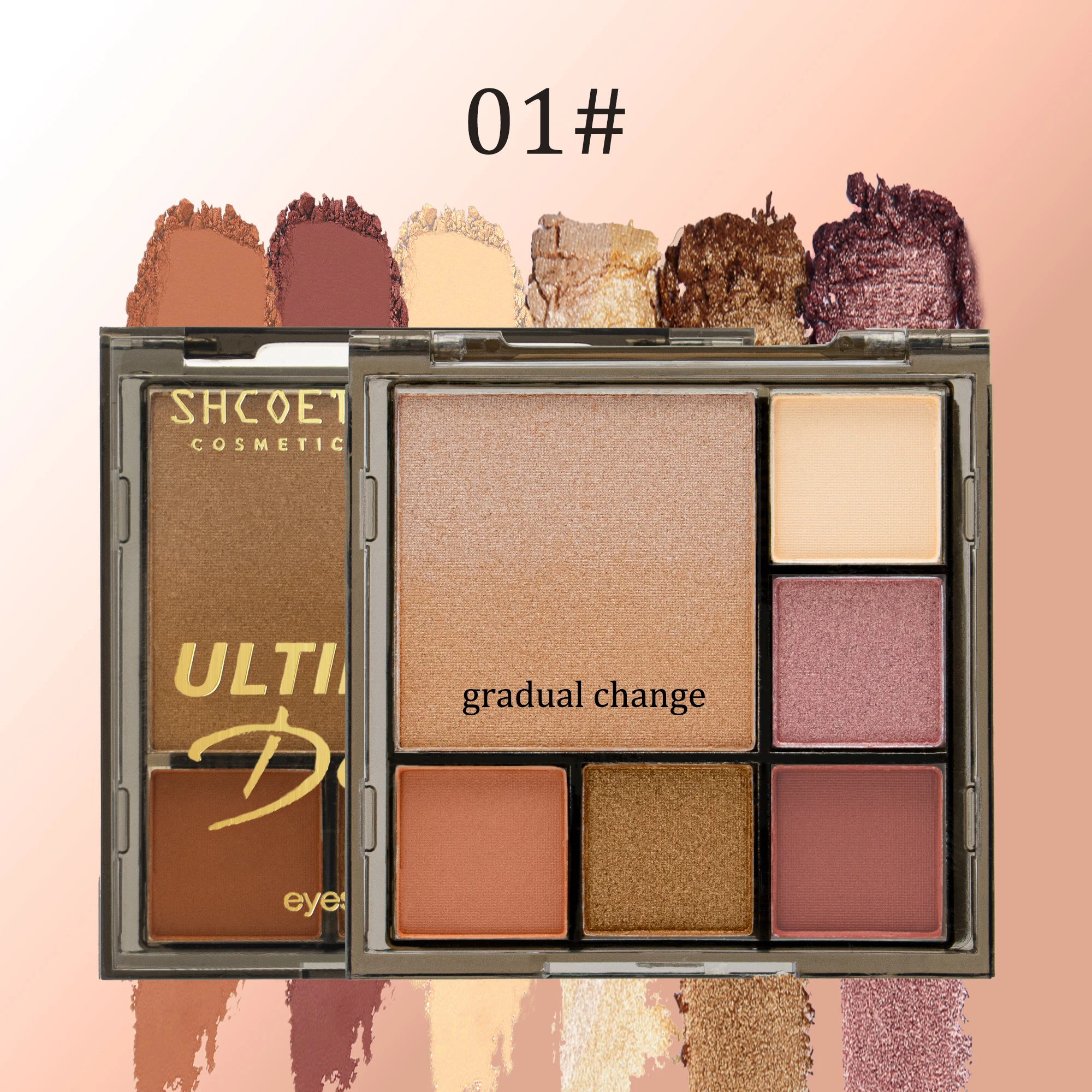 Direct sales 6 color square eyeshadow tray Flash eyeshadow tray Makeup Shimmer cosmetics eyeshadow tray own brand