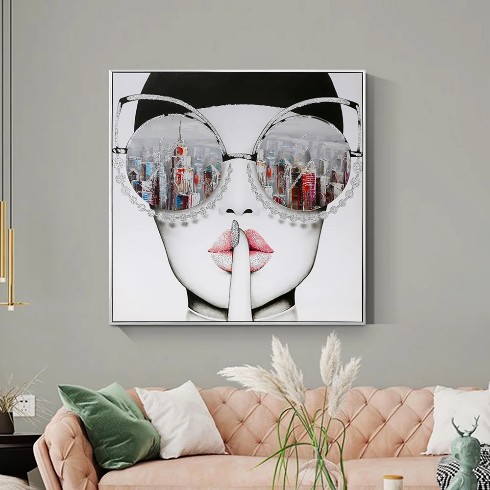 
Fashion wood float square stretched canvas art frame 