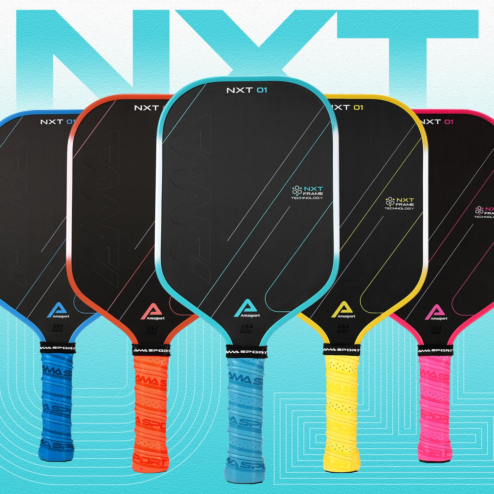 Новая силовая установка AMA Sport NXT01 термоформованное углеродное волокно Pickleball Paddle одобренная USAPA толщина 16 мм