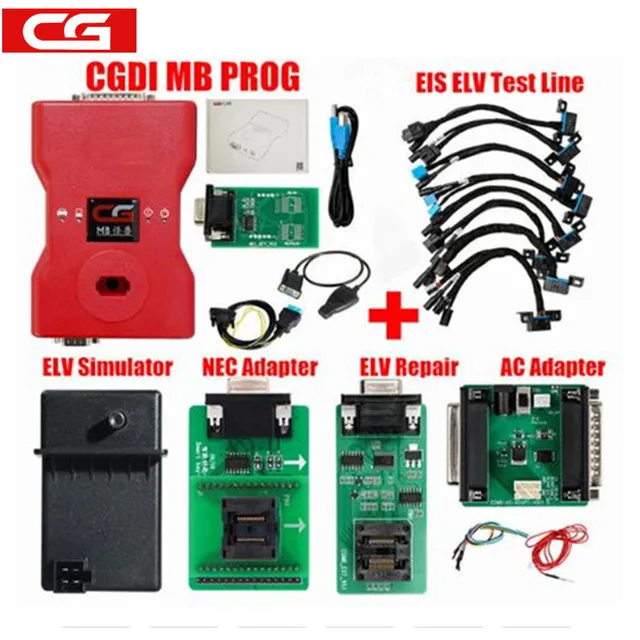Original CGDI Prog MB for mercedes Benz Car Key Add Fastest for Benz Key Programmer Support All Key Lost with ELV/NEC/AC Adapter