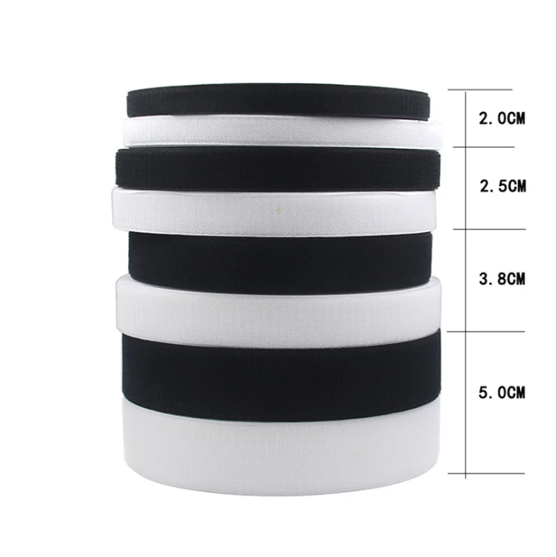 Adhesive Black Fabric Hook And Loop Strap Reusable Nylon Hook Loop