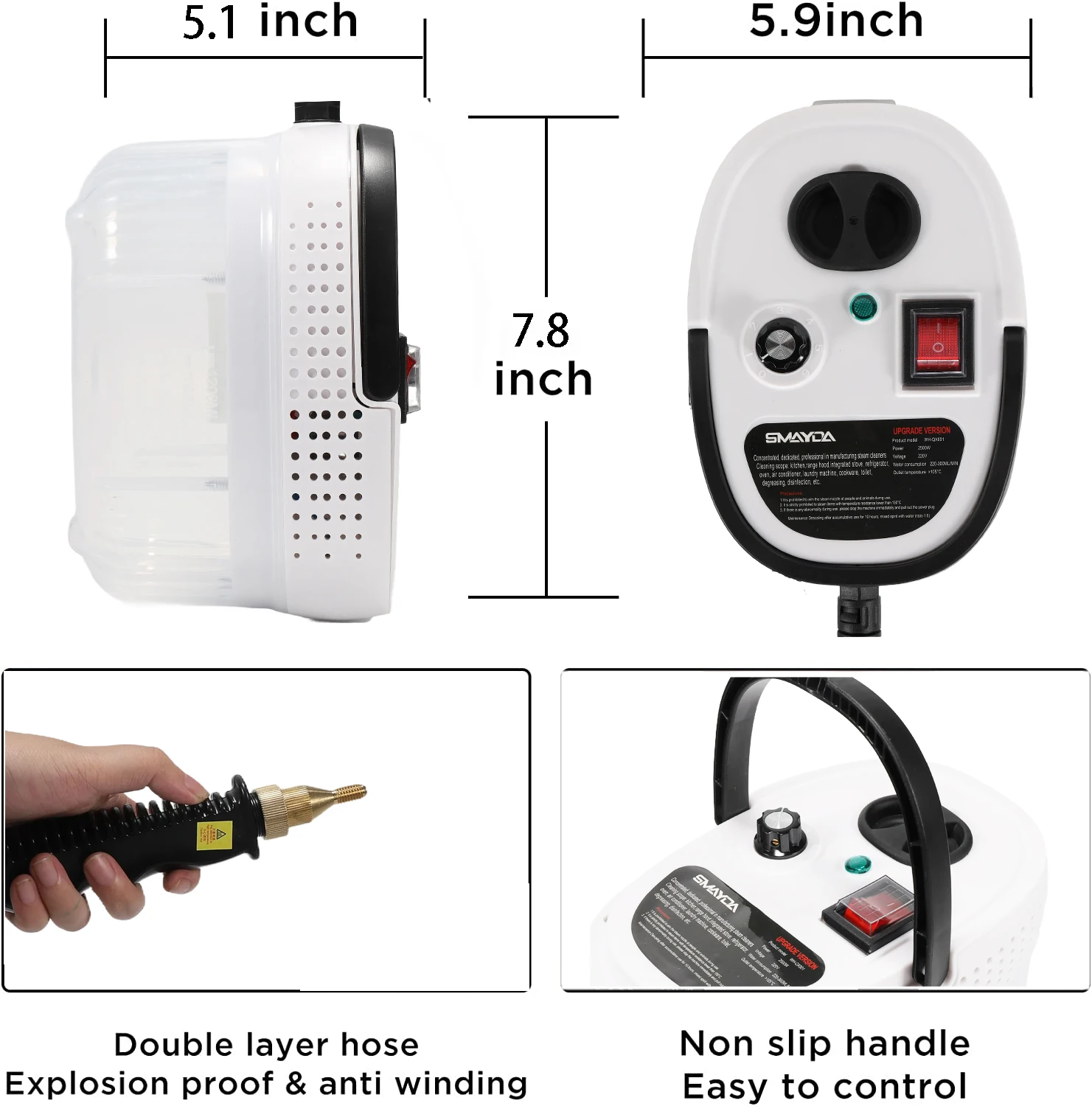 High Pressure Steam Cleaner 1500W  Air Conditioning Home Kitchen Hood Cleaner Car Interior Window Shower