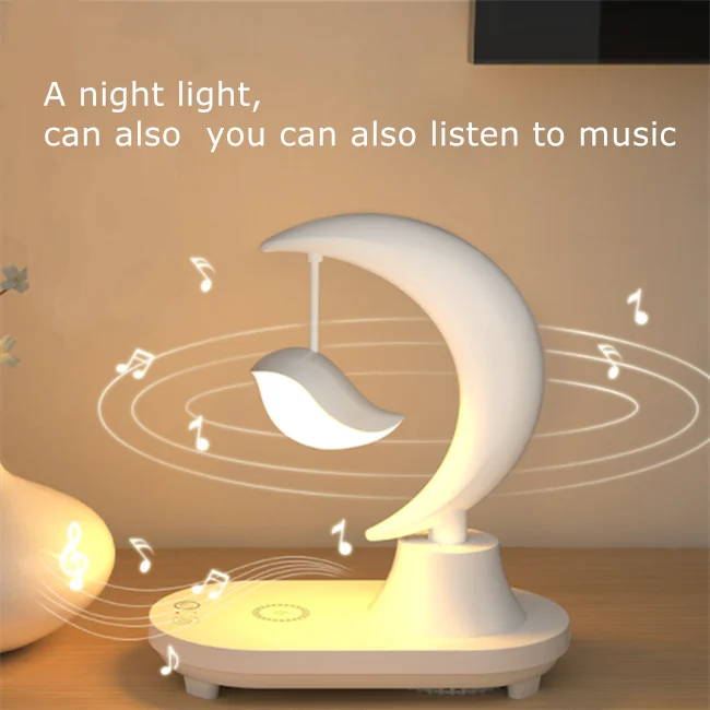 2022 New Blue tooth Speaker Night Light Creative Romantic Color Changing Music + Wireless Charging Table Lamp