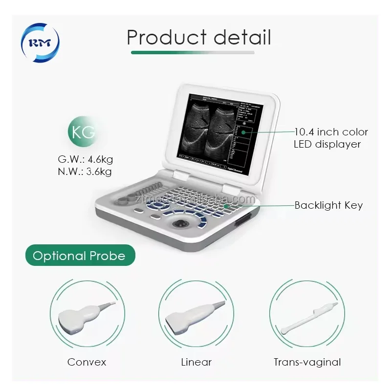 Veterinary Animal Pregnancy Portable Diagnostic Ultrasound Scanner Ultrasound Machine With Probes For Clinic