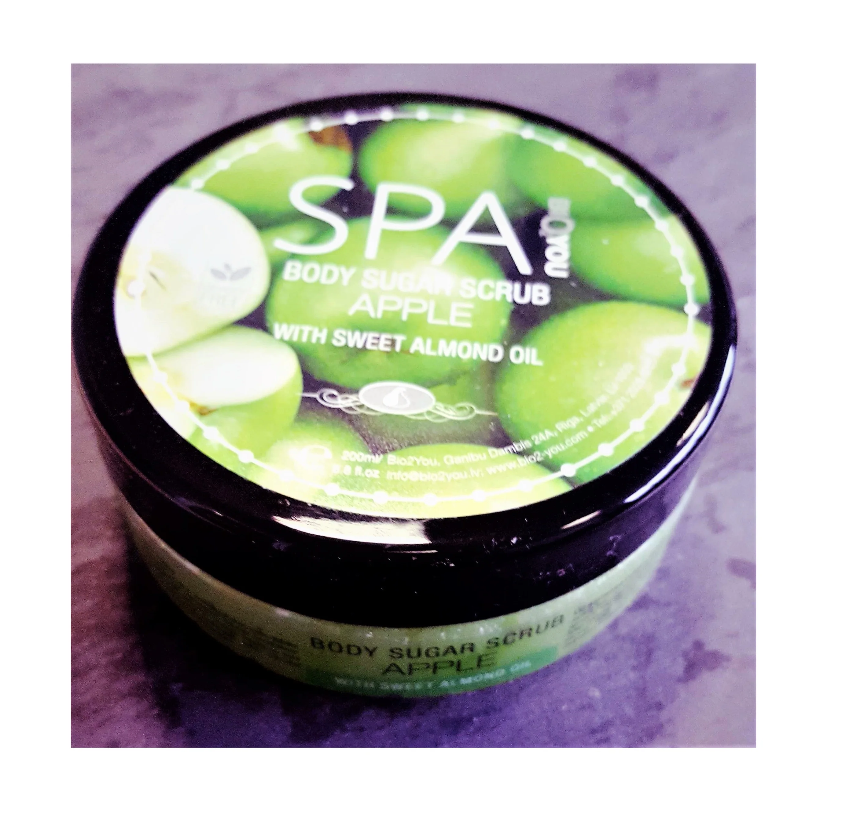 Wholesale High Standard Private Label Sugar Body Exdoliating Scrub Apple with Sweet Almond Oil Body Scrub for Massage