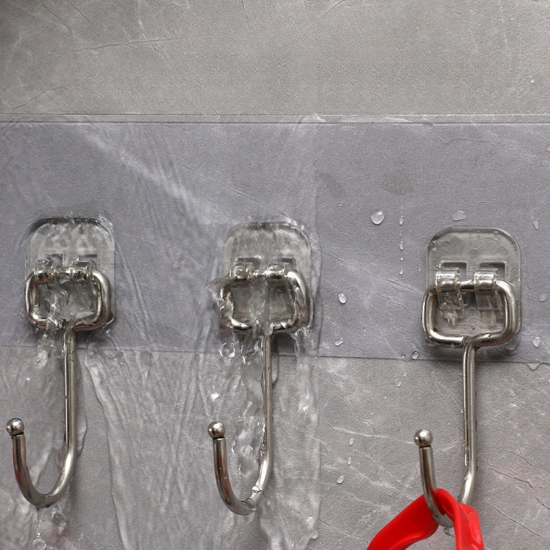 Customization Acceptable Waterproof Strong Self-adhesive Storage Organizer with Large Metal Hook Hanger Self Adhesive Hook