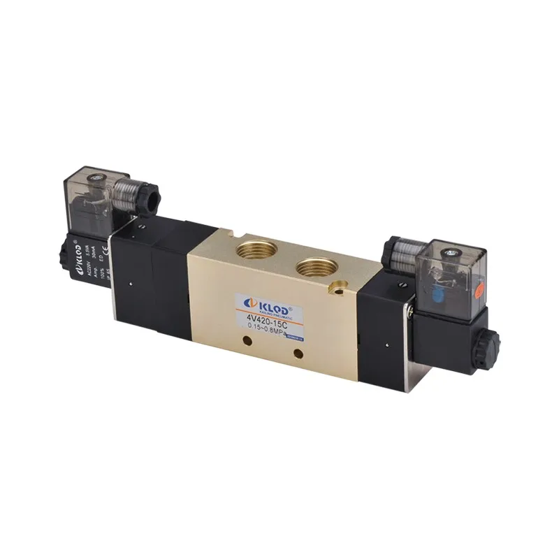KLQD 4V410-15 4V420-15  4V400 Series Pneumatic Control Solenoid Valve Single Double Electronic DC12/24V AC24V AC110V