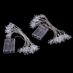 LED Garland Holiday Snowflakes String Fairy Lights Battery Powered Hanging Ornaments Christmas Tree Party Home Decor