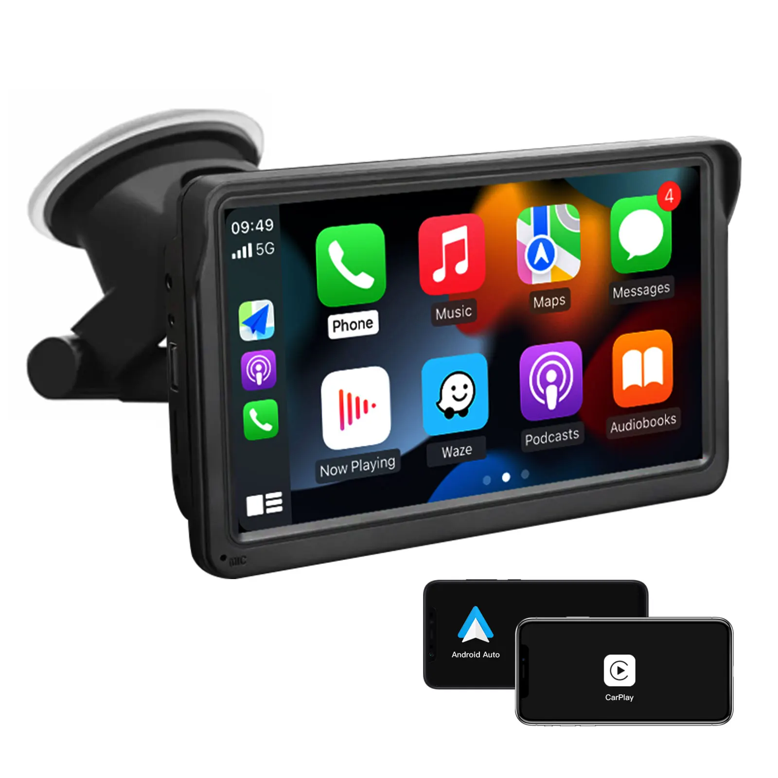 CARABC Wireless carplay screen Portable Carplay Tablet Android Auto Car Stereo Radio Player apple carplay screen