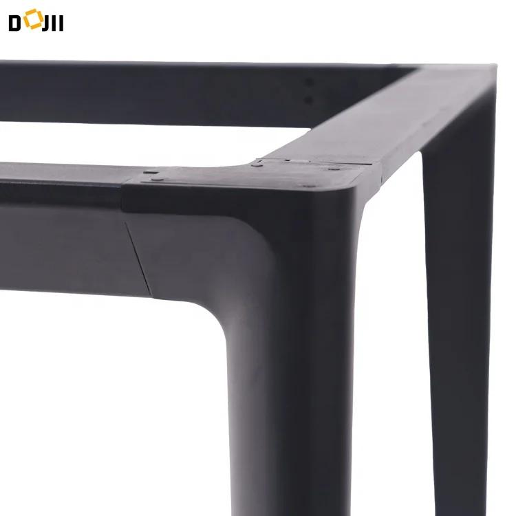 Supported Black Finish Stable Dining Table Leg Height Adjustable Base and Office Furniture Metal Picnic Table Base for Interiors