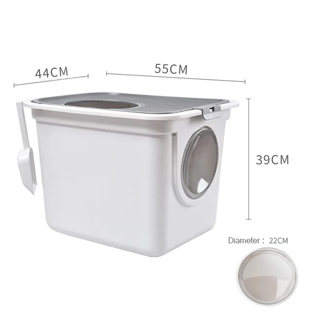 
Quick Delivery Fashion Cat Clean Up Products Plastic Large Space Enclosed Training Cat Toilet Box Cat Litter Box Mat Sandbox 