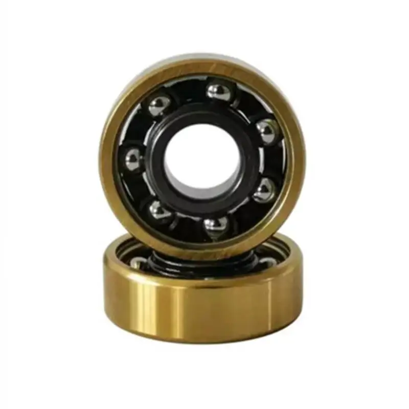 High Speed Titanium Gold Ceramic Skateboard Bearing Customized For Cruising