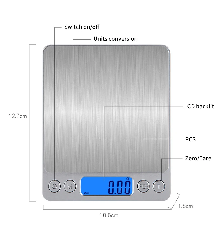 500g/1kg/2kg/3kg 0.1g 0.01g Basculas Digital Weight Scale Kitchen Weighing Scales Mini Jewelry Coffee Gold Gram Scale